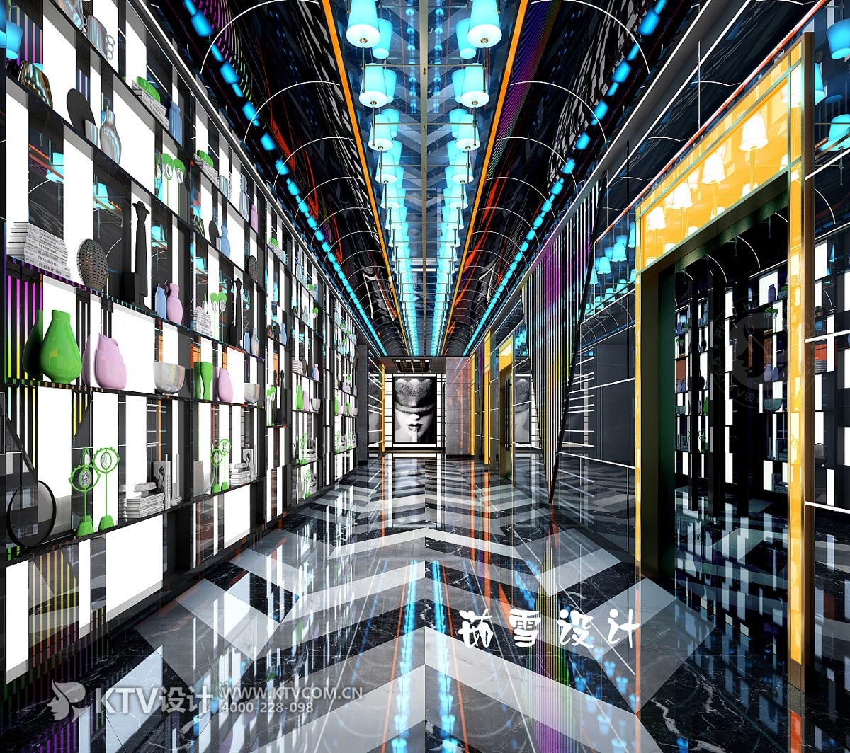 魅力铜锣湾KTV设计效果图-走道
